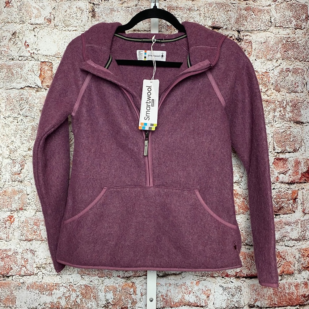 NWT Smartwool Womenʻs Anorak Wool Blend Pullover Fleece Hoodie Size XS